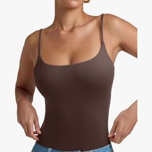 Reoria Chocolate Lab Brown Spaghetti Strap‎ Bodysuit Sz XL